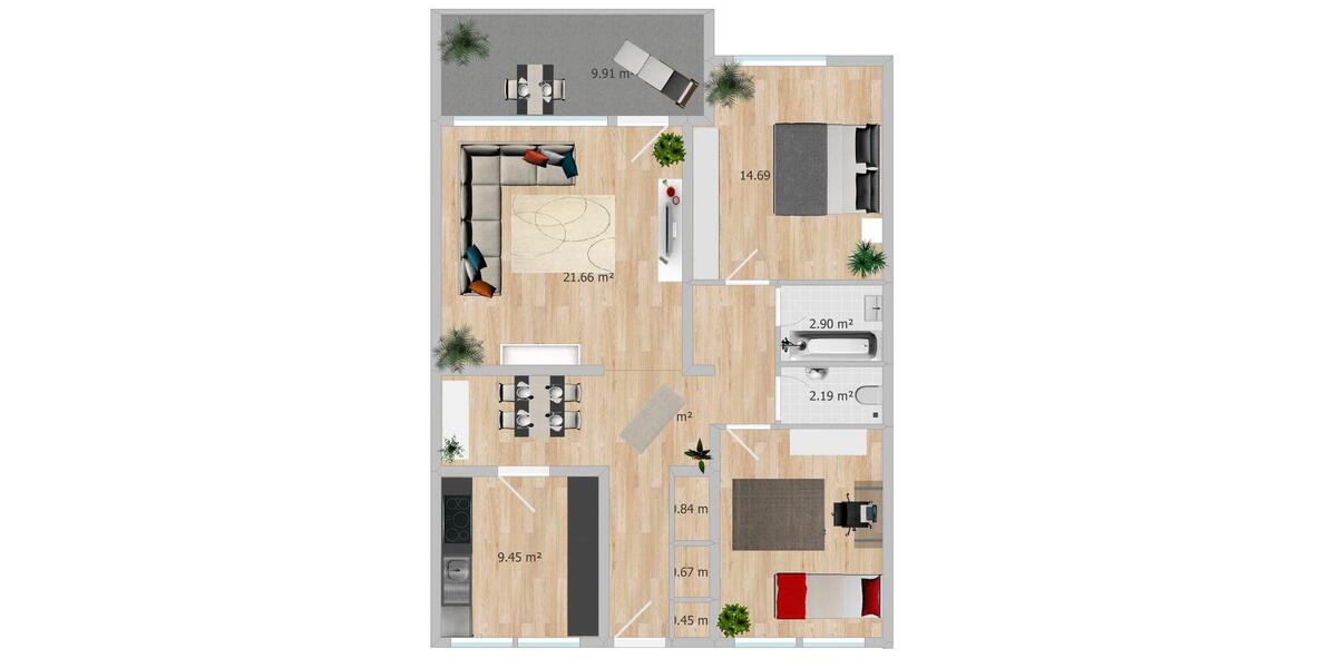 Hochparterre Dorsten - 3 Zimmer, 86 m&sup2;, 157.000&euro; | Angebot:26505312