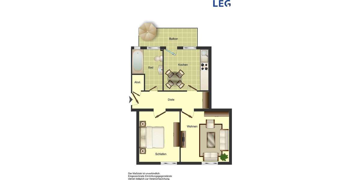 Etagenwohnung Duisburg Huckingen - 2 Zimmer, 53 m&sup2;, 266&euro; | Angebot:26273242