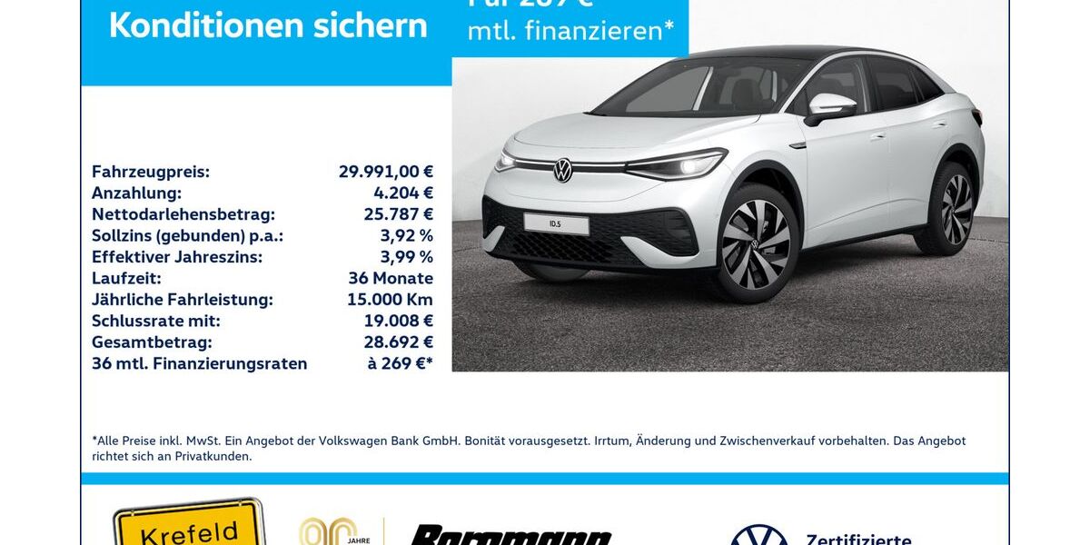 VW ID.5 43.295 km 29.991 &euro; Krefeld 47803