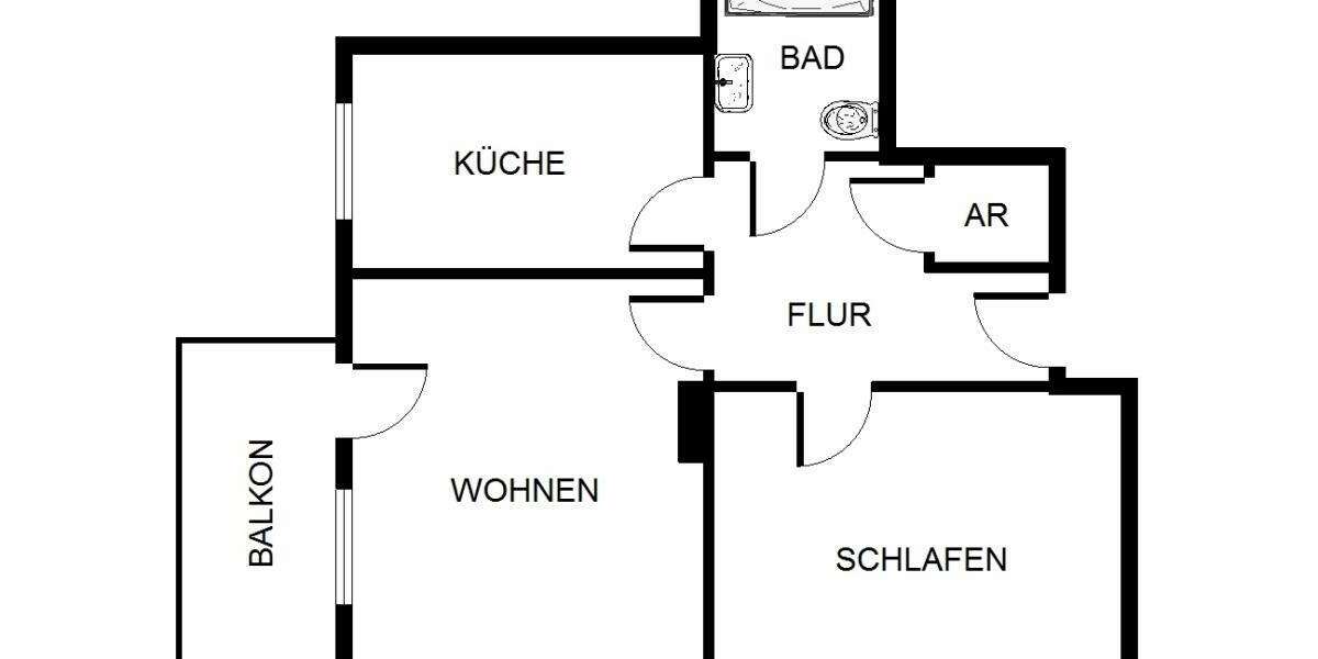 Etagenwohnung Gelsenkirchen Hassel - 2 Zimmer, 58 m&sup2;, 389&euro; | Angebot:26098189