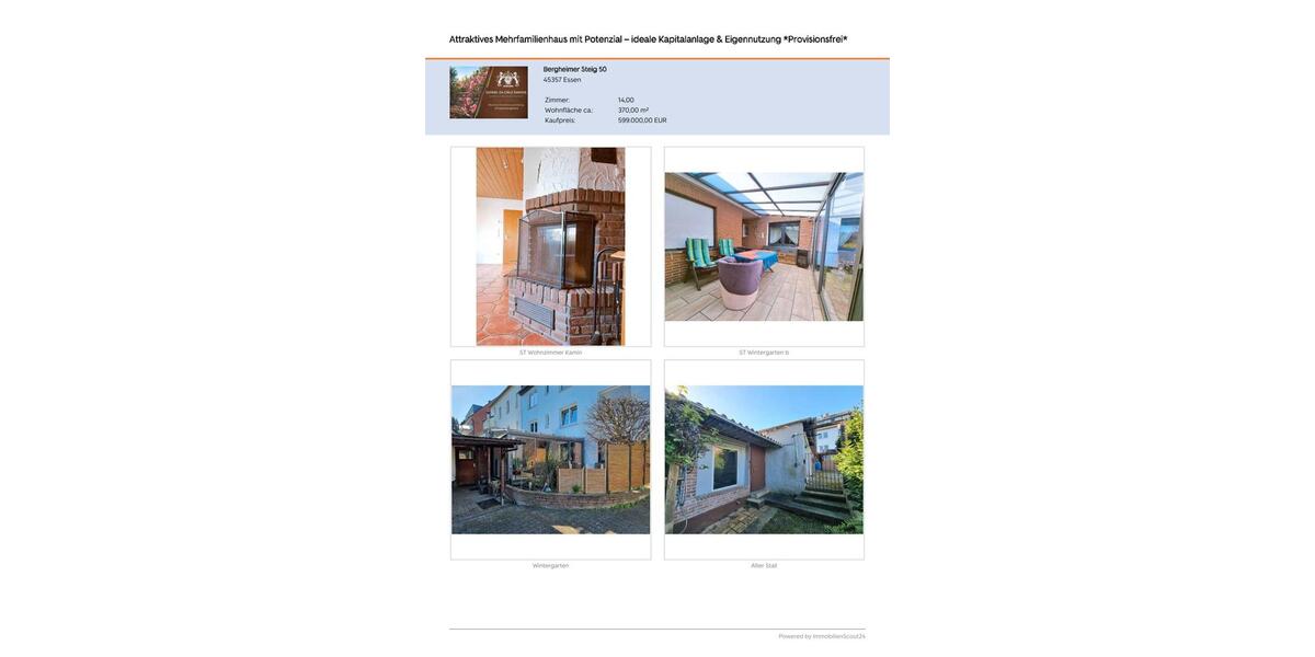 Mehrfamilienhaus, Wohnhaus Essen Stadtbezirk IV - 599.000&euro; | Angebot:26221165