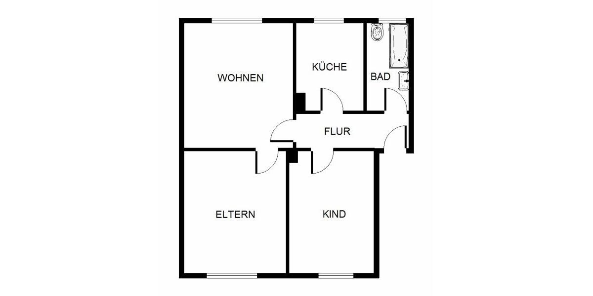 Etagenwohnung Essen Stadtbezirk VIII - 3 Zimmer, 63 m&sup2;, 810&euro; | Angebot:24315293