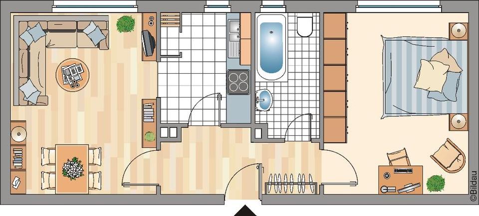 Etagenwohnung Essen Stadtbezirk III - 2 Zimmer, 46 m&sup2;, 449&euro; | Angebot:26041759