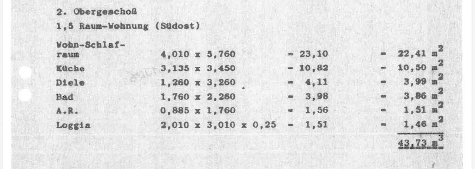 Etagenwohnung Voerde (Niederrhein) - 1.5 Zimmer, 44 m&sup2;, 425&euro; | Angebot:26049789