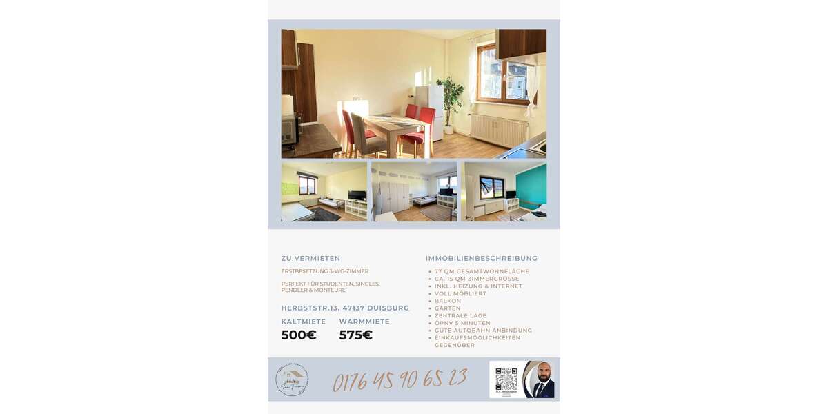 Zimmer Duisburg Mittelmeiderich - 575&euro; | Angebot:25166167