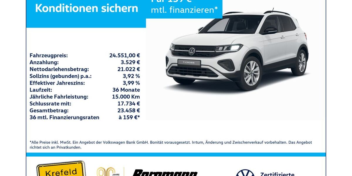 VW T-Cross 7.334 km 24.551 &euro; Krefeld 47803
