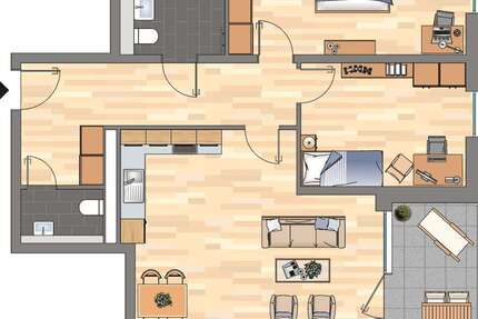 Wohnung Essen Südviertel - 3 Zimmer, 93 m&sup2;, 1.159&euro; | Angebot:26306677