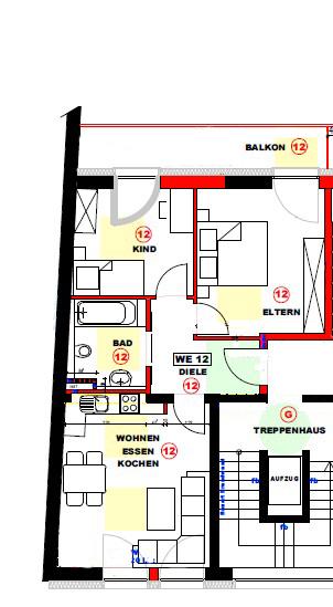 Etagenwohnung Krefeld - 3 Zimmer, 61 m&sup2;, 810&euro; | Angebot:25655172