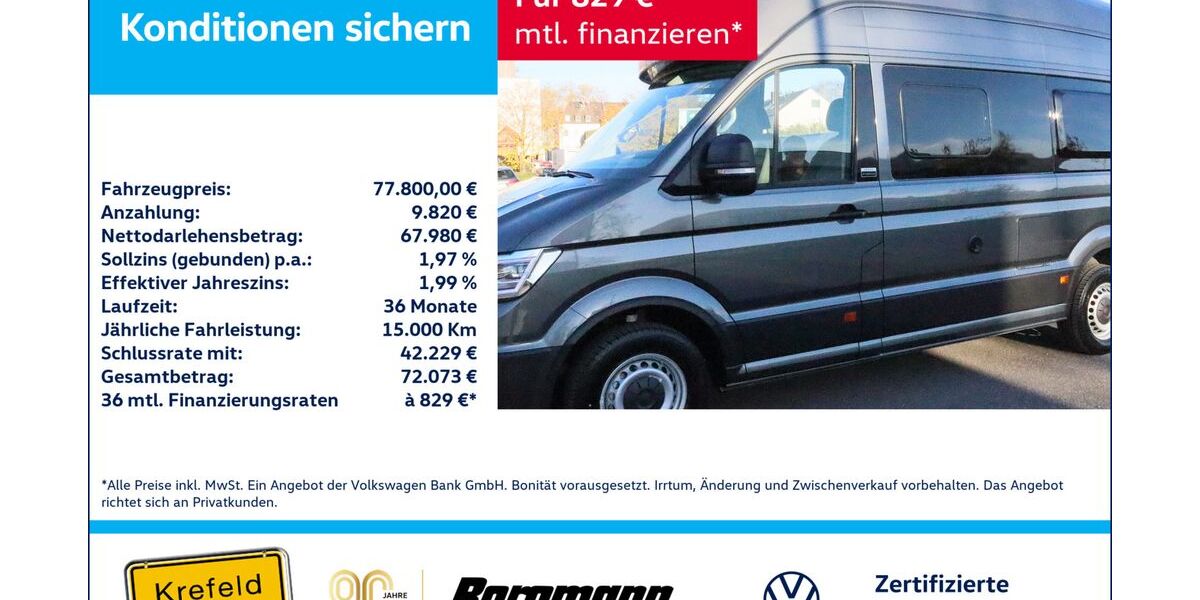 VW Crafter 5.250 km 77.800 &euro; Krefeld 47803