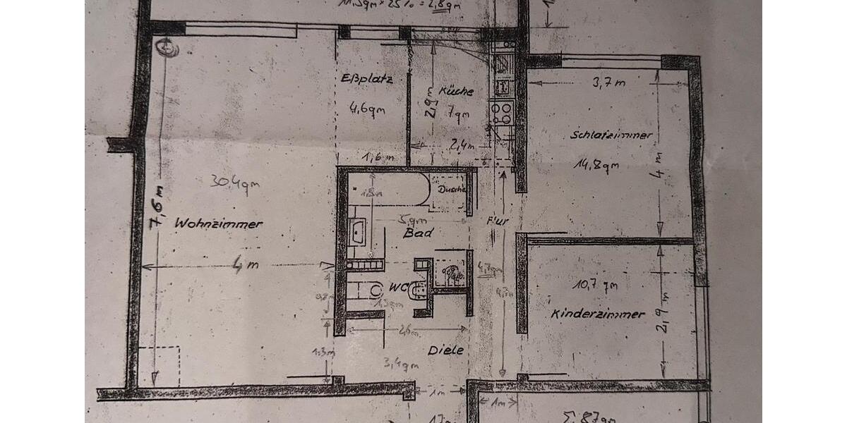 Etagenwohnung Mülheim an der Ruhr Mellinghofen - 3 Zimmer, 87 m&sup2;, 900&euro; | Angebot:25569610