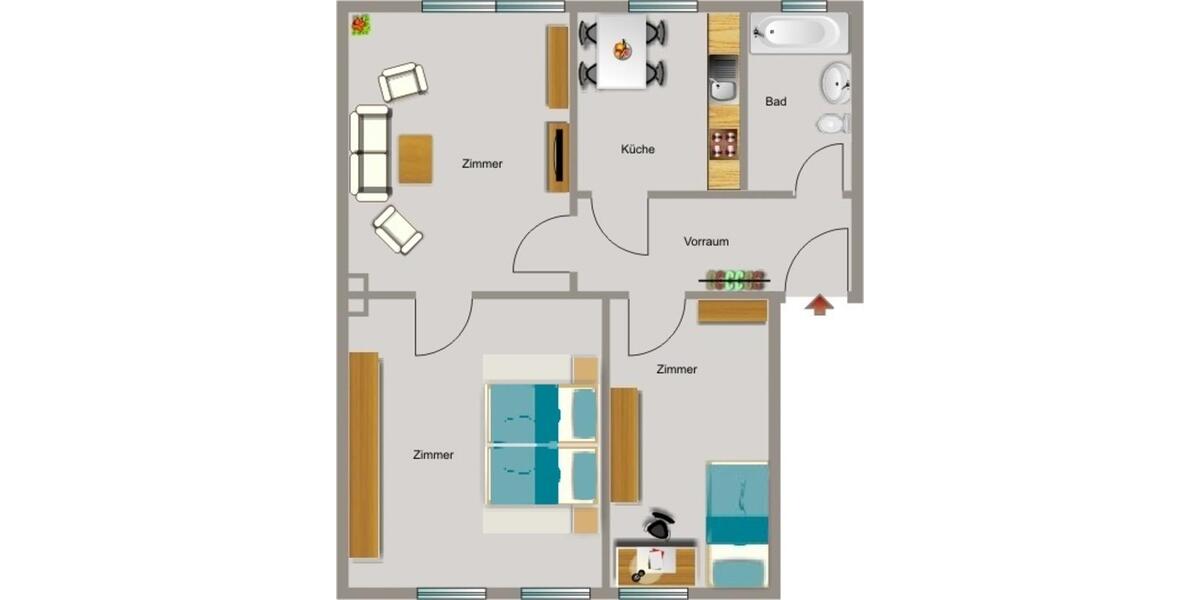 Etagenwohnung Neukirchen-Vluyn Vluyn - 3.5 Zimmer, 57 m&sup2;, 502&euro; | Angebot:26227982