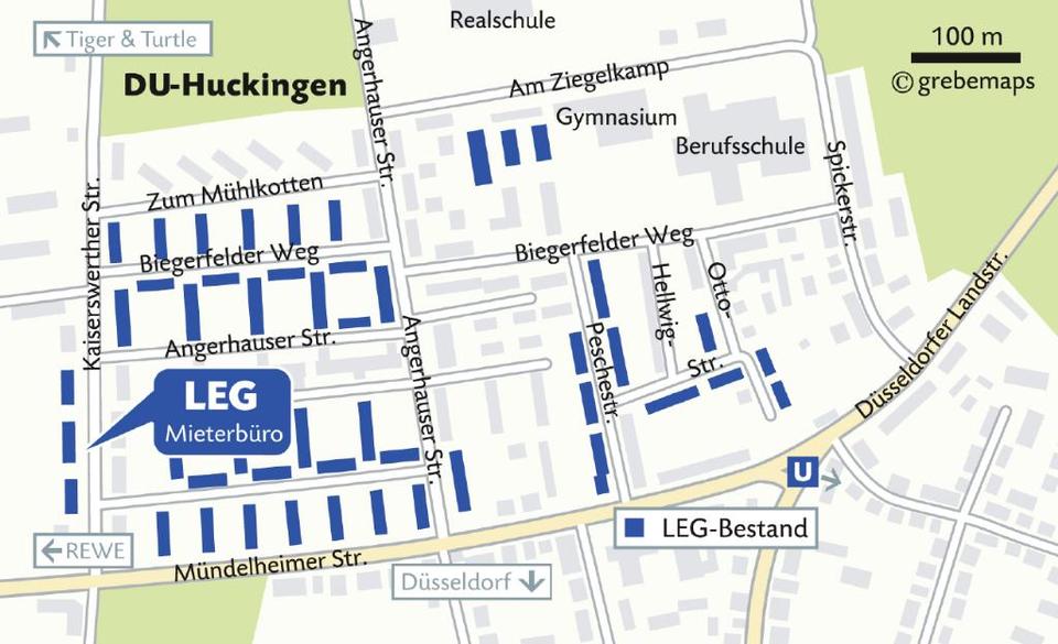 Erdgeschoßwohnung Duisburg Huckingen - 2 Zimmer, 56 m&sup2;, 509&euro; | Angebot:24489876