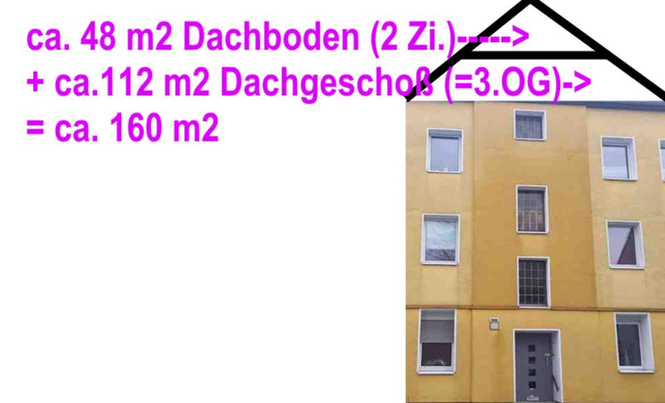 Dachgeschoßwohnung Gelsenkirchen Gelsenkirchen-Mitte - 7 Zimmer, 160 m&sup2;, 1.400&euro; | Angebot:25934342
