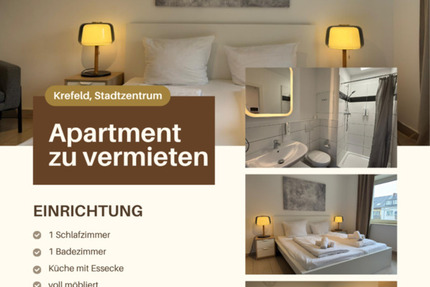 Wohnung Krefeld - 1 Zimmer, 29 m&sup2;, 690&euro; | Angebot:25956663