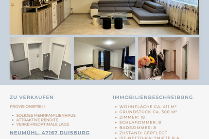 Haus Duisburg Hamborn - 18 Zimmer, 360 m&sup2;, 450.000&euro; | Angebot:26287329