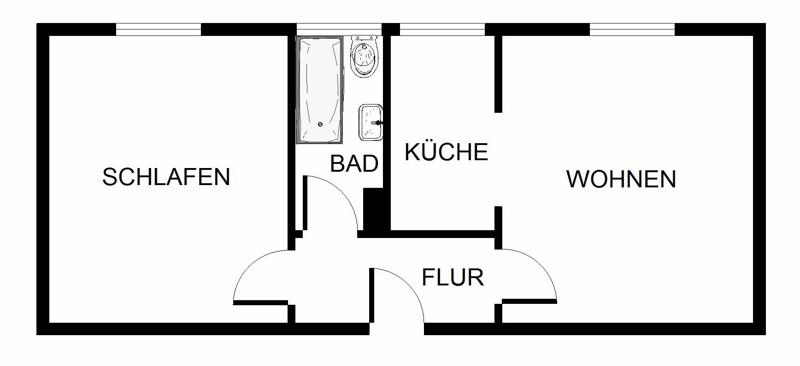 Erdgeschoßwohnung Essen Stadtbezirk VI - 2 Zimmer, 37 m&sup2;, 373&euro; | Angebot:26275261