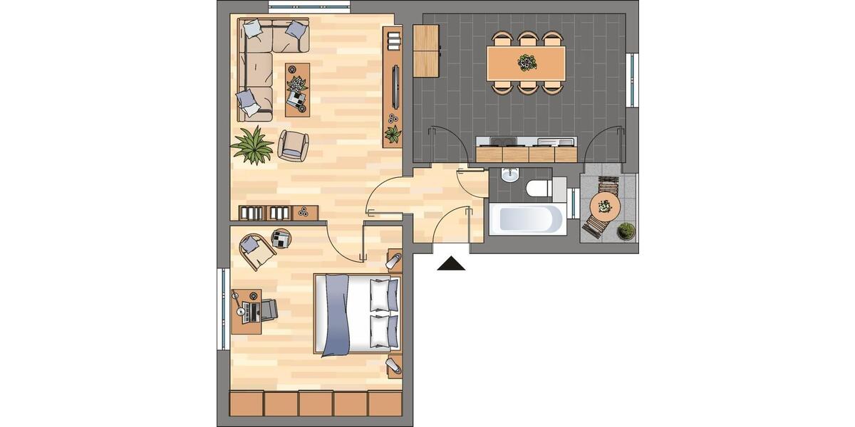 Etagenwohnung Duisburg Duisburg-Mitte - 2 Zimmer, 61 m&sup2;, 499&euro; | Angebot:26125162