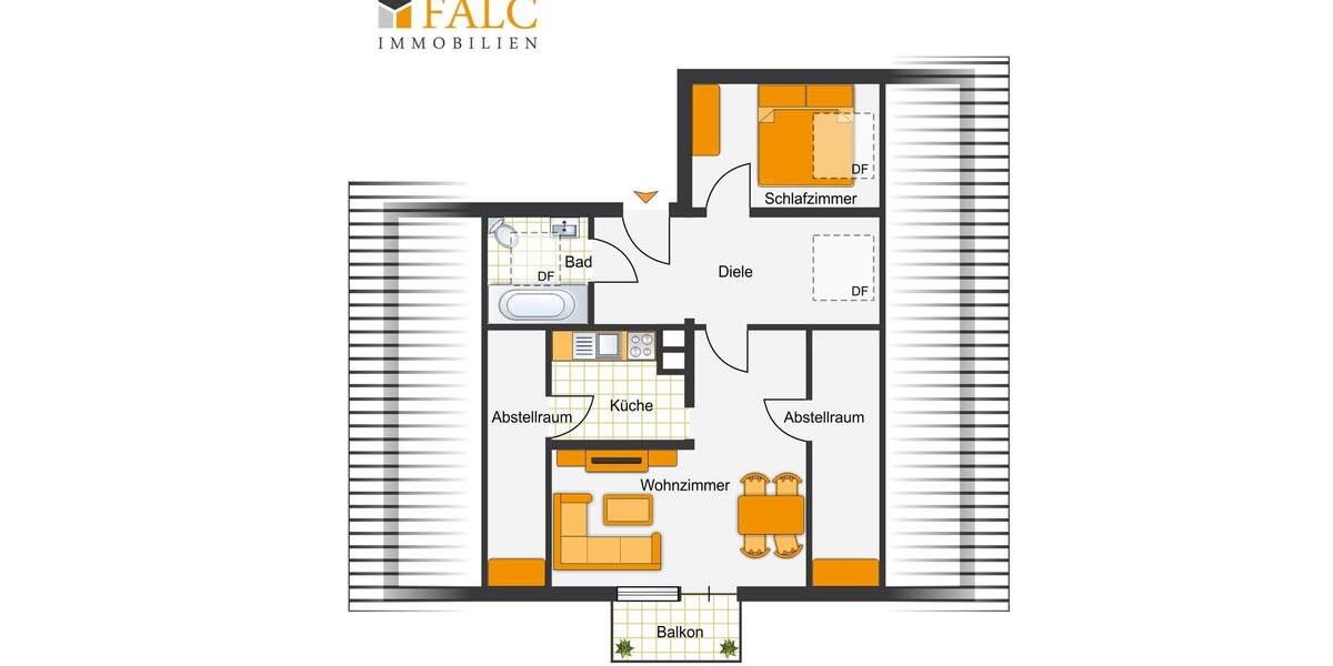 Dachgeschoßwohnung Essen Stadtbezirk II - 2.5 Zimmer, 51 m&sup2;, 510&euro; | Angebot:24676783