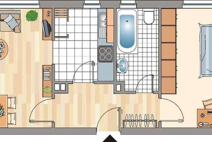 Wohnung Essen Frohnhausen - 2 Zimmer, 46 m&sup2;, 449&euro; | Angebot:26098393
