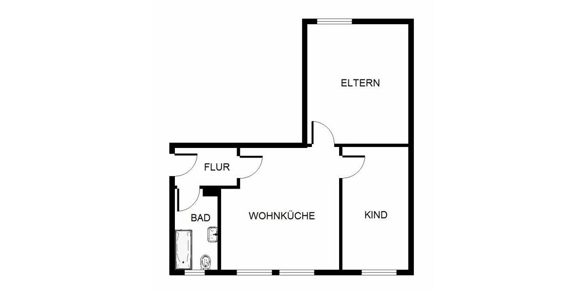 Erdgeschoßwohnung Essen Stadtbezirk VI - 2.5 Zimmer, 47 m&sup2;, 475&euro; | Angebot:24268736