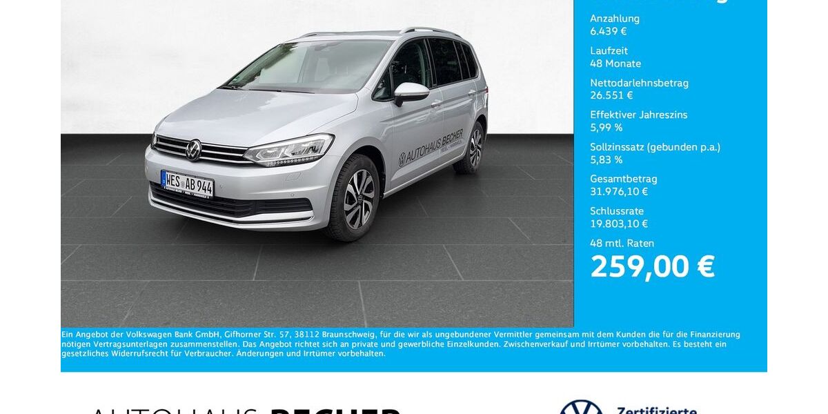 VW Touran 23.301 km 32.990 &euro; Wesel 46485