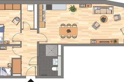 Wohnung Essen Südviertel - 3 Zimmer, 86 m&sup2;, 1.089&euro; | Angebot:26306604