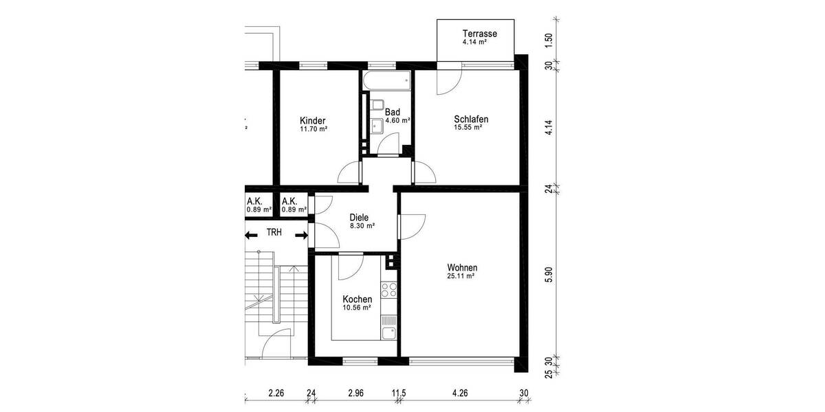 Etagenwohnung Oberhausen Eisenheim - 3 Zimmer, 81 m&sup2;, 600&euro; | Angebot:26787679