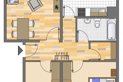 Wohnung Gelsenkirchen Hassel - 3 Zimmer, 75 m&sup2;, 499&euro; | Angebot:25539148