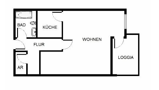 Etagenwohnung Essen Südviertel - 1 Zimmer, 56 m&sup2;, 570&euro; | Angebot:23813611