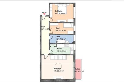 Wohnung Wesel Fusternberg - 3 Zimmer, 90 m&sup2;, 820&euro; | Angebot:25539410