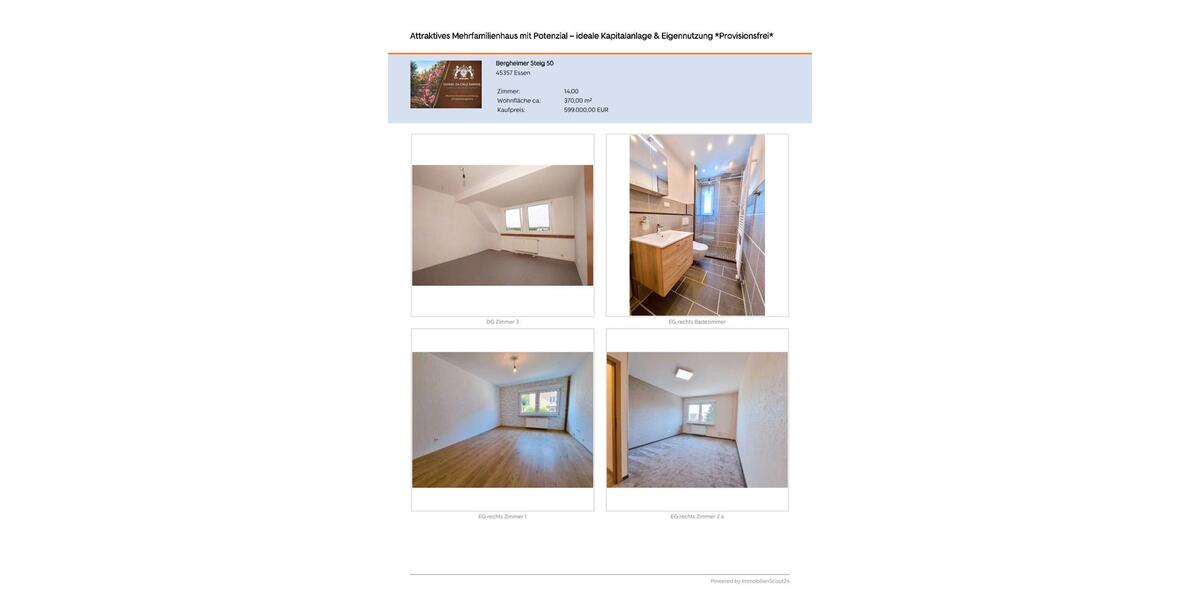 Mehrfamilienhaus, Wohnhaus Essen Stadtbezirk IV - 599.000&euro; | Angebot:26221165