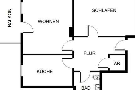 Wohnung Gelsenkirchen Hassel - 2 Zimmer, 58 m&sup2;, 407&euro; | Angebot:23653995