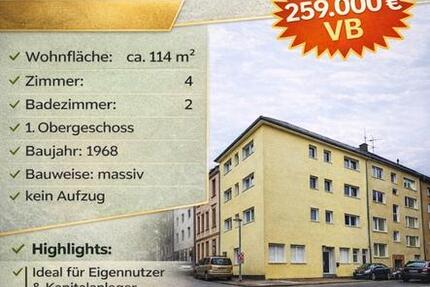 Wohnung Essen Stadtbezirk III - 4 Zimmer, 114 m&sup2;, 255.000&euro; | Angebot:25948313