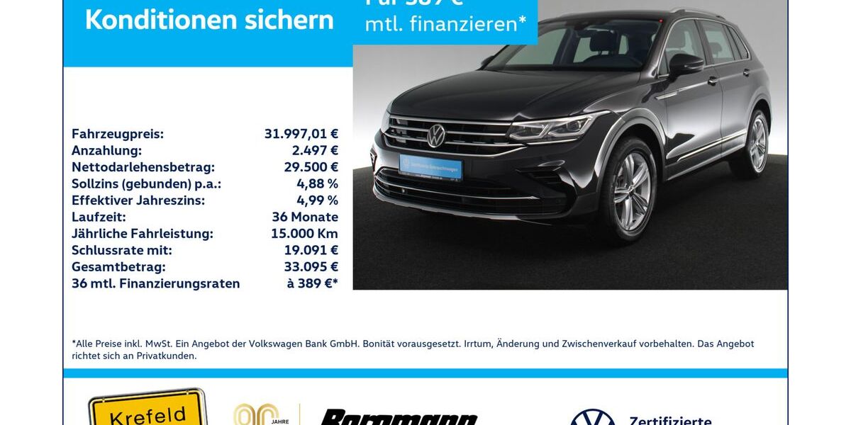 VW Tiguan 74.745 km 29.557 &euro; Krefeld 47803