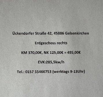 Etagenwohnung Gelsenkirchen Ückendorf - 2.5 Zimmer, 60 m&sup2;, 370&euro; | Angebot:25976720