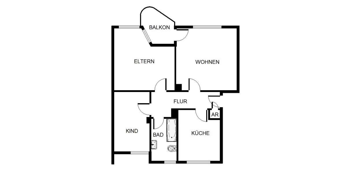 Etagenwohnung Gelsenkirchen Hassel - 3 Zimmer, 64 m&sup2;, 439&euro; | Angebot:26098598