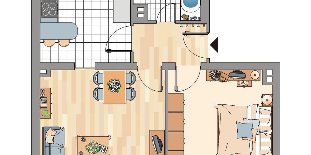 Erdgeschoßwohnung Essen Stadtbezirk III - 2 Zimmer, 51 m&sup2;, 499&euro; | Angebot:26041769