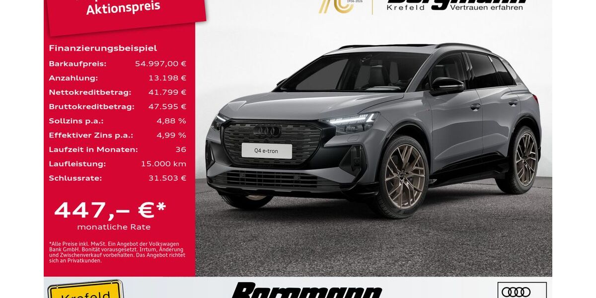 Audi Q4 e-tron 16.504 km 54.997 &euro; Krefeld 47803