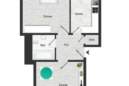 Wohnung Duisburg Dellviertel - 2 Zimmer, 52 m&sup2;, 105.000&euro; | Angebot:26135178