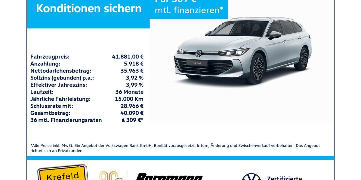 VW Passat 3.546 km 41.881 &euro; Krefeld 47803
