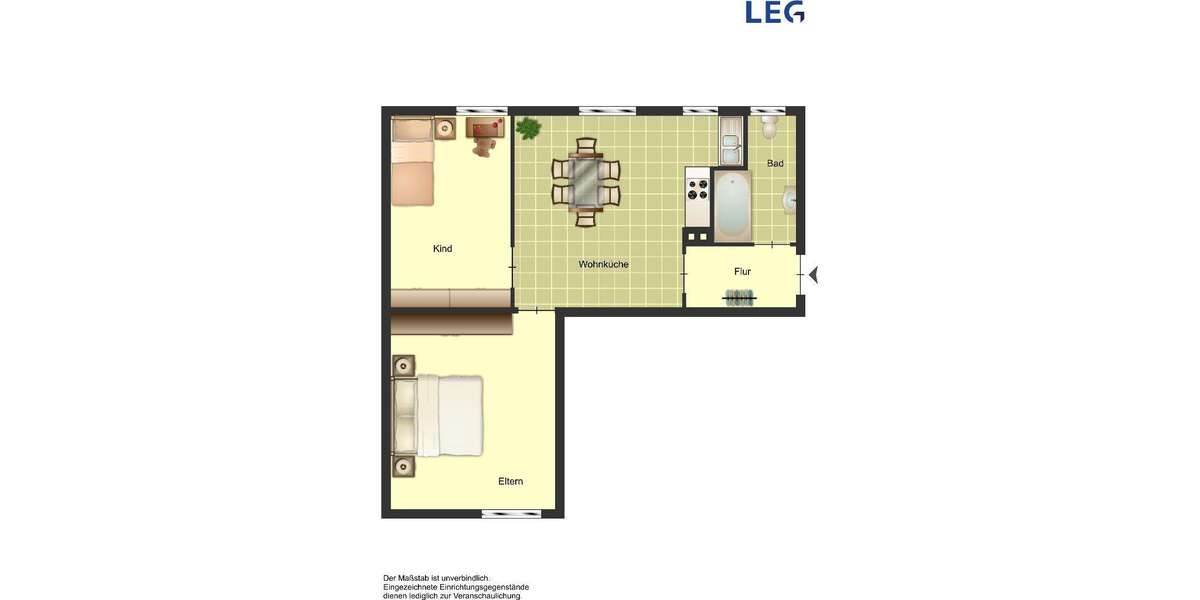 Etagenwohnung Duisburg Huckingen - 2 Zimmer, 51 m&sup2;, 469&euro; | Angebot:26273263