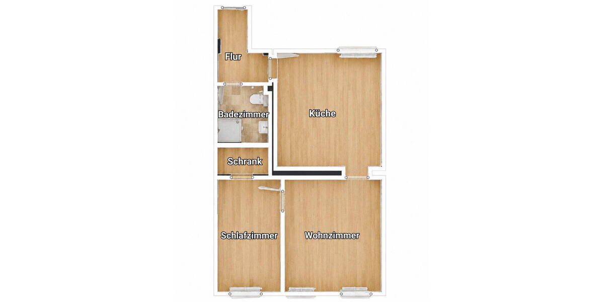 Etagenwohnung Krefeld Stadtmitte - 2 Zimmer, 65 m&sup2;, 770&euro; | Angebot:26729969