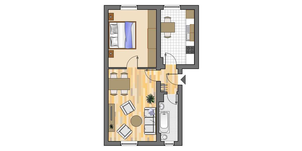 Etagenwohnung Herten - 2.5 Zimmer, 49 m&sup2;, 379&euro; | Angebot:23578959