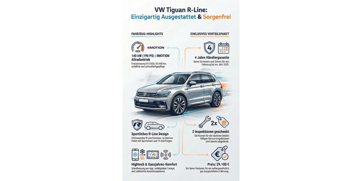 VW Tiguan R Line 86.500 km 26.950 &euro; Essen 45121