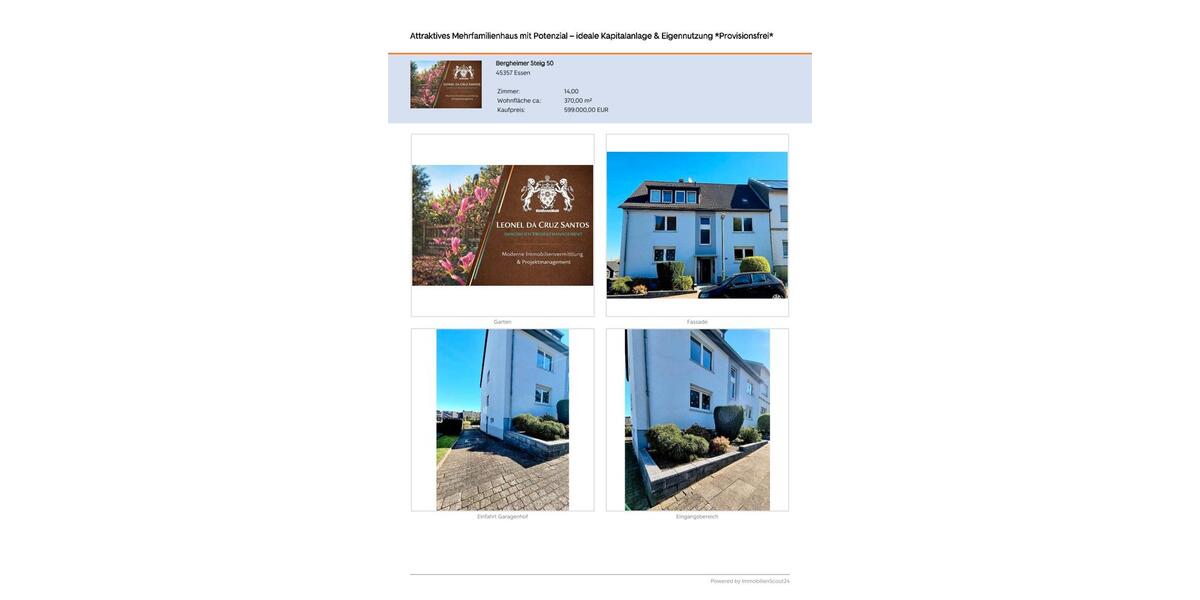 Mehrfamilienhaus, Wohnhaus Essen Stadtbezirk IV - 599.000&euro; | Angebot:26221165