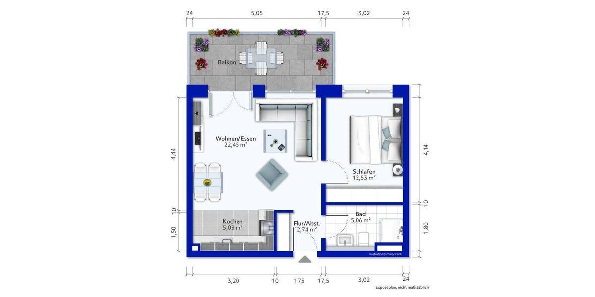 Etagenwohnung Essen Frintrop - 2 Zimmer, 52 m&sup2;, 215.000&euro; | Angebot:26806498