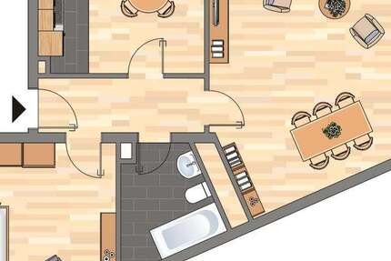 Wohnung Duisburg Beeckerwerth - 2 Zimmer, 63 m&sup2;, 489&euro; | Angebot:25233917