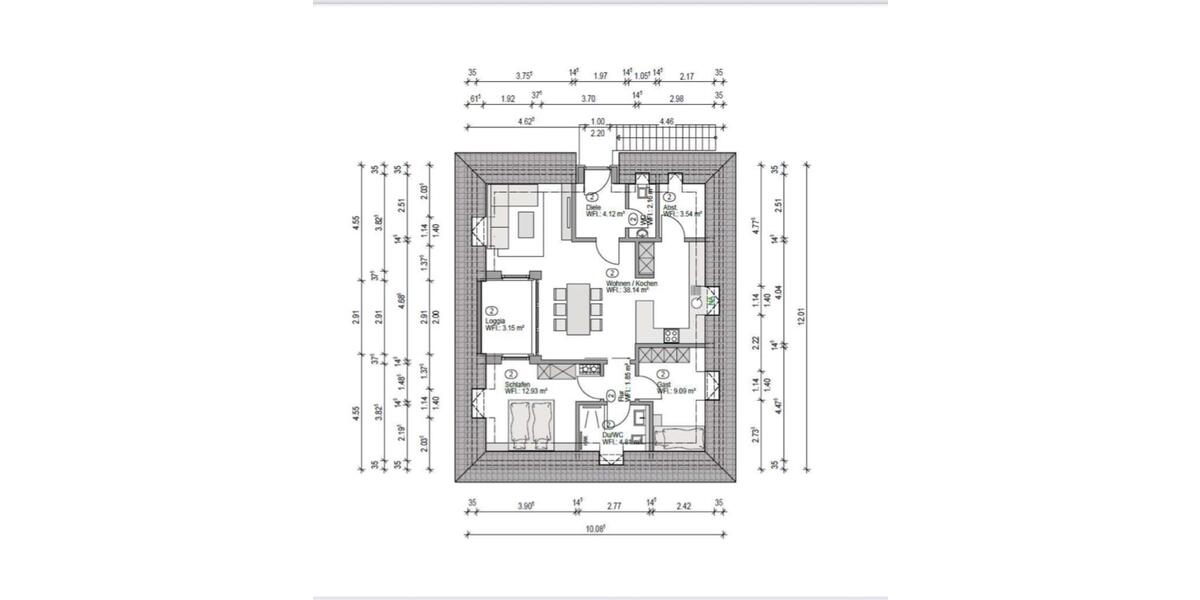 Dachgeschoßwohnung Wesel Bislich - 3 Zimmer, 85 m&sup2;, 900&euro; | Angebot:25967643