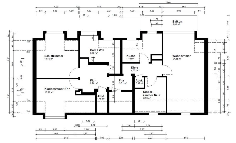 Dachgeschoßwohnung Essen Stadtbezirk II - 4 Zimmer, 95 m&sup2;, 379.000&euro; | Angebot:26288282