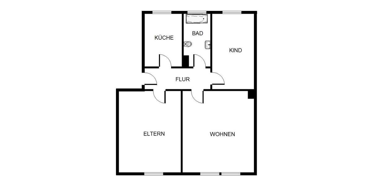Etagenwohnung Gelsenkirchen Scholven - 3 Zimmer, 59 m&sup2;, 429&euro; | Angebot:26778085